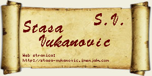 Staša Vukanović vizit kartica